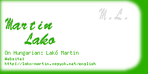 martin lako business card